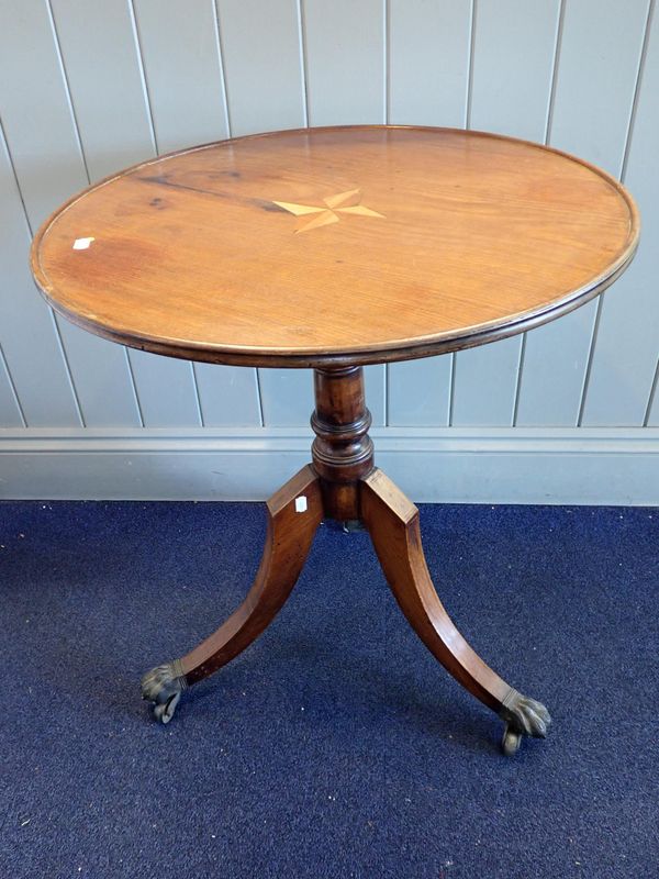 A 19th CENTURY MAHOGANY TRIPOD TABLE