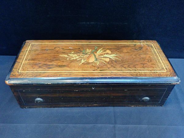 A 19th CENTURY SWISS 'GUITARE TREMOLO ZITHER' MUSIC BOX