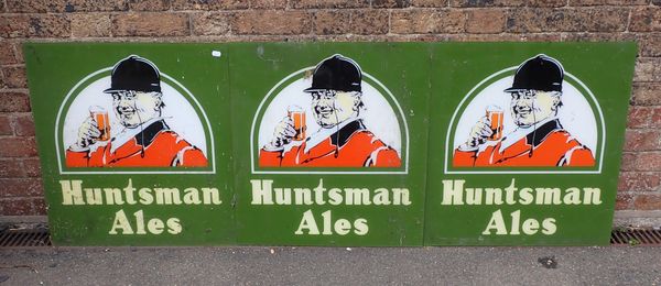 THREE ELDRIDGE POPE 'HUNTSMAN ALES' SIGNS