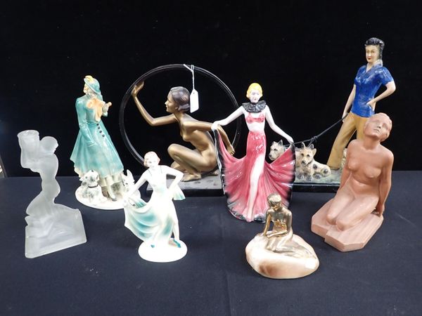 A COLLECTION OF ART DECO FIGURES