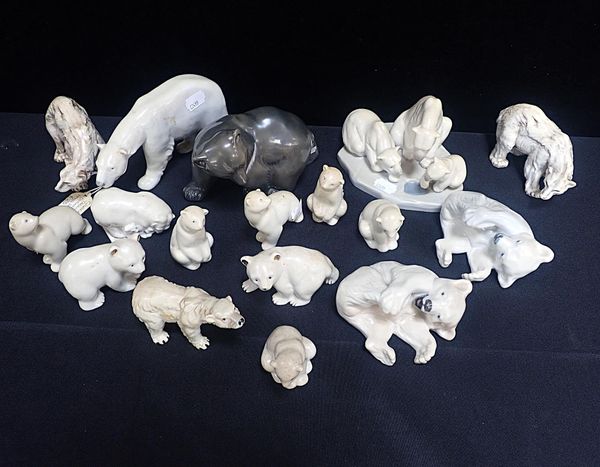 A COLLECTION OF CERAMIC POLAR BEARS