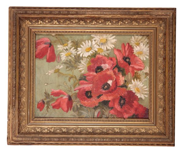 ENGLISH SCHOOL, LATE 19TH CENTURY A study of poppies and daisies