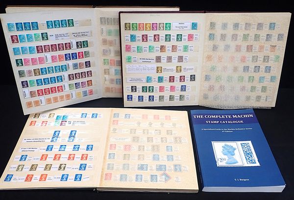 STAMPS: THREE STOCKBOOKS COMPRISING AN EXTENSIVE ANNOTATED COLLECTION