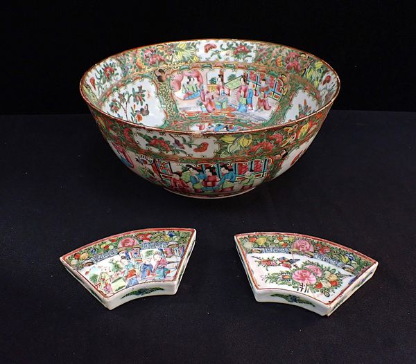 A CANTONESE FAMILLE ROSE PUNCH BOWL