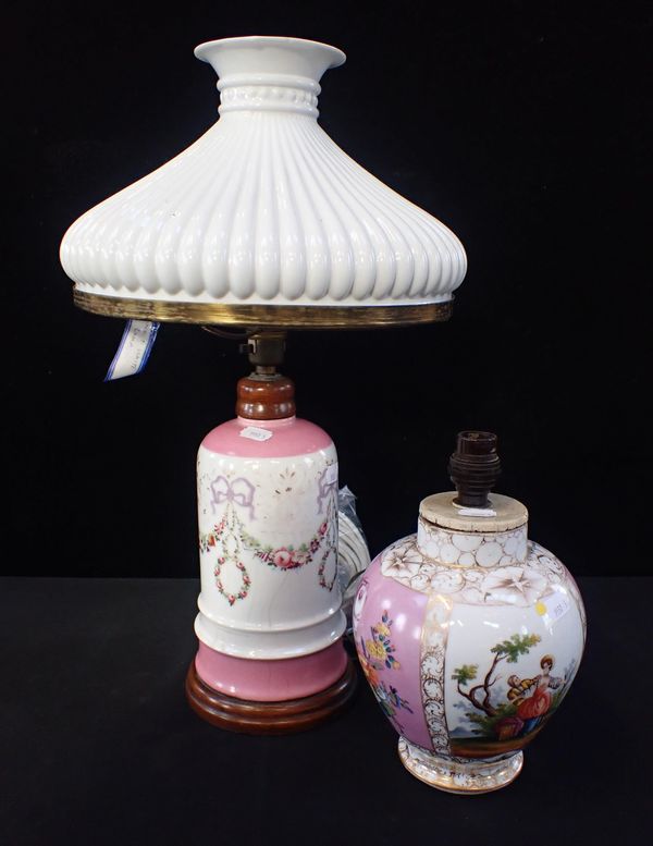 TWO PORCELAIN TABLE LAMPS