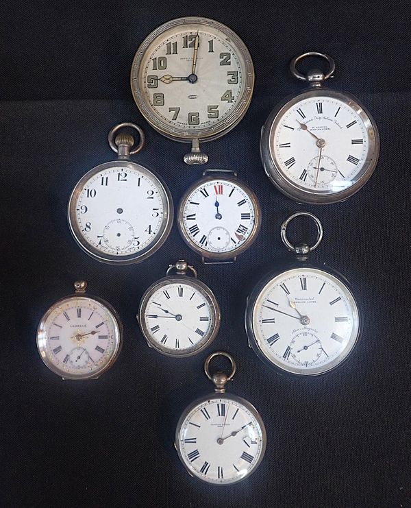 AN H.SAMUEL OF MANCHESTER SILVER-CASED OPEN FACE POCKET WATCH