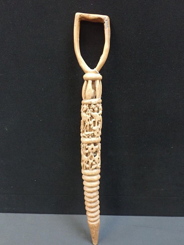 A CARVED AFRICAN WALKING STICK