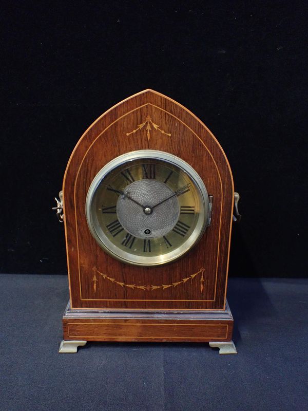 A ROSEWOOD-CASED SINGLE TRAIN FUSEE TIMEPIECE BY JOHN CARTER