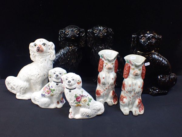 A COLLECTION OF STAFFORDSHIRE DOGS