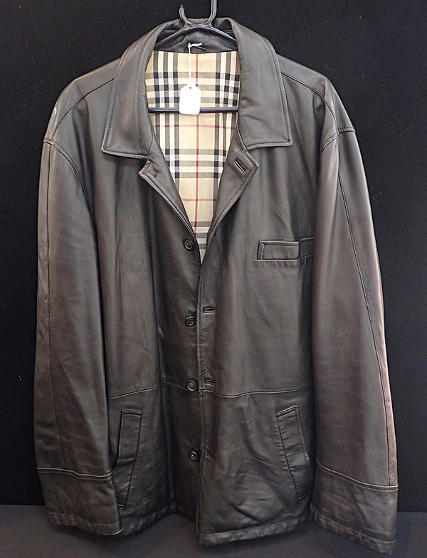 A BURBERRY LEATHER JACKET