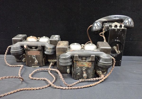 TWO WWII  ARMY TYPE 'F' Mk II FIELD TELEPHONES