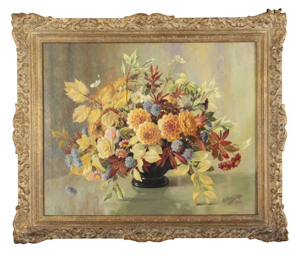 A NIKOLOKOV (20TH CENTURY) Still life with vase of flowers