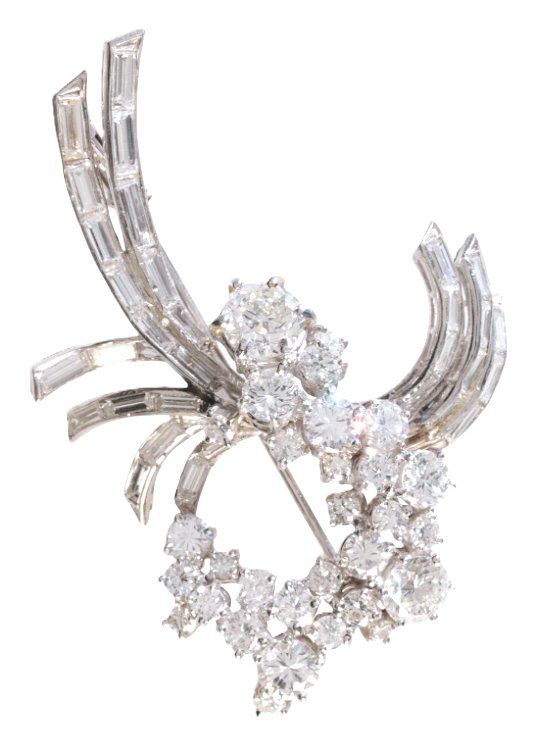 A DIAMOND SPRAY BROOCH