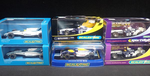 SIX BOXED SCALEXTRIC 'WILLIAMS' F1 CARS