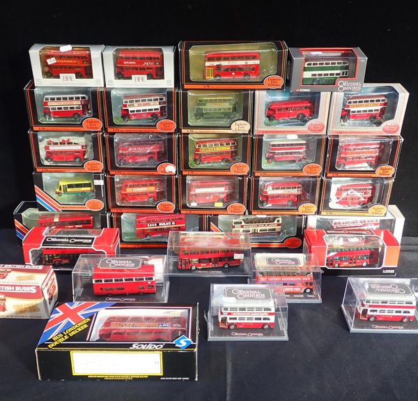 A COLLECTION OF DIE CAST BUSES AND COACHES