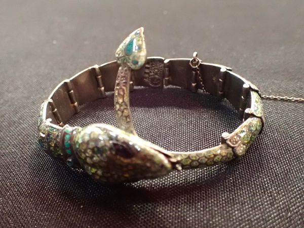 A MARGOT DE TAXCO ARTICULATED SNAKE BRACELET