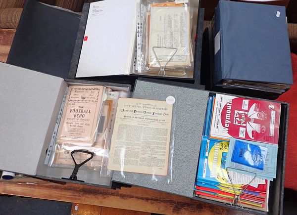 A LARGE COLLECTION OF WEYMOUTH AND OTHER LOCAL FOOTBALL PROGRAMMES