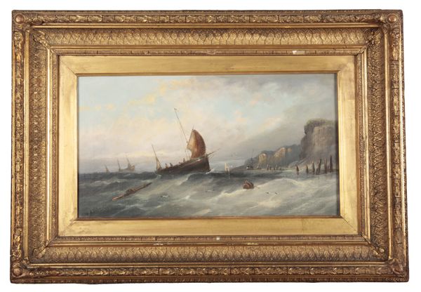 WILLIAM HARRY WILLIAMSON (1820-1883) Coastal landscape with fishing boats