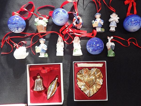 ROYAL COPENHAGEN: FIFTEEN CHRISTMAS ORNAMENTS