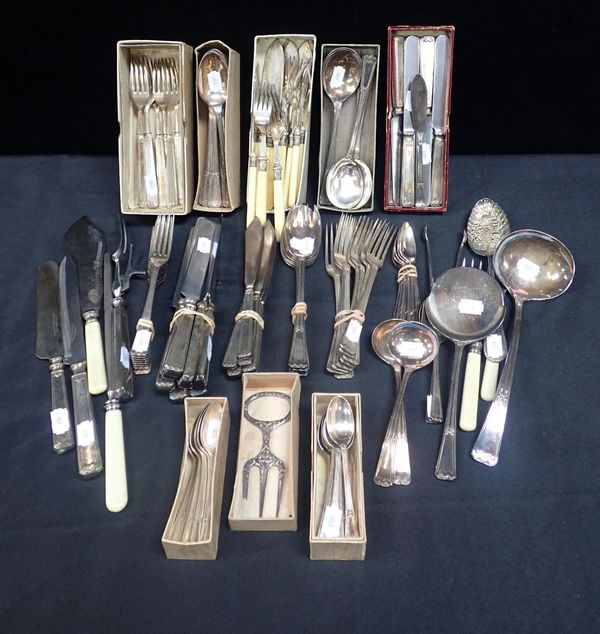 A QUANTITY OF SILVER PLATED FLATWARE