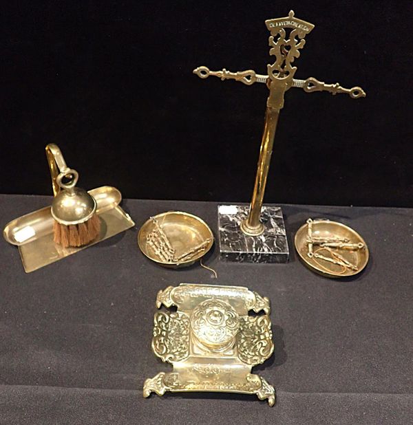 A CAST BRASS INKWELL