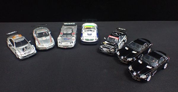 SEVEN UNBOXED SCALEXTRIC 'MERCEDES' CARS