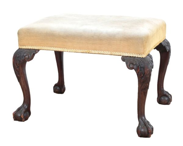 A GEORGE II STYLE MAHOGANY STOOL