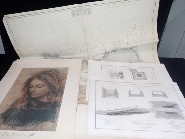 A FOLDER CONTAINING PRINTS
