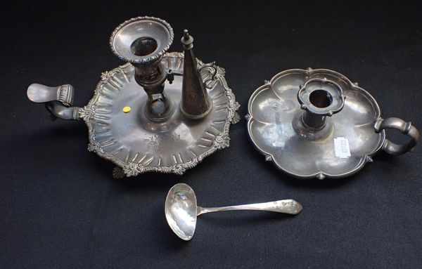 A SILVER CHAMBER CANDLESTICK