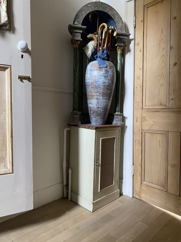 A GREY-PAINTED WOOD CUPOLA