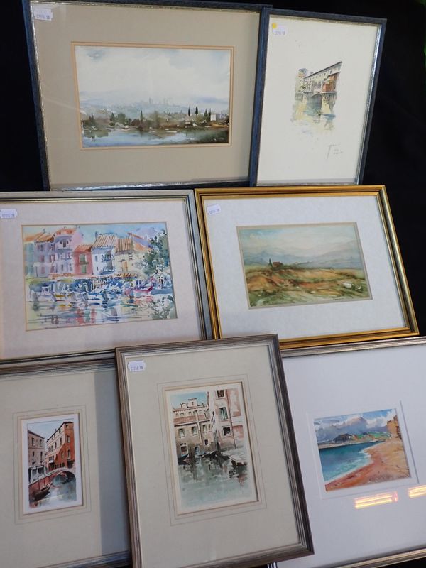 A COLLECTION OF WATERCOLOURS, MOSTLY CONTINENTAL SCENES