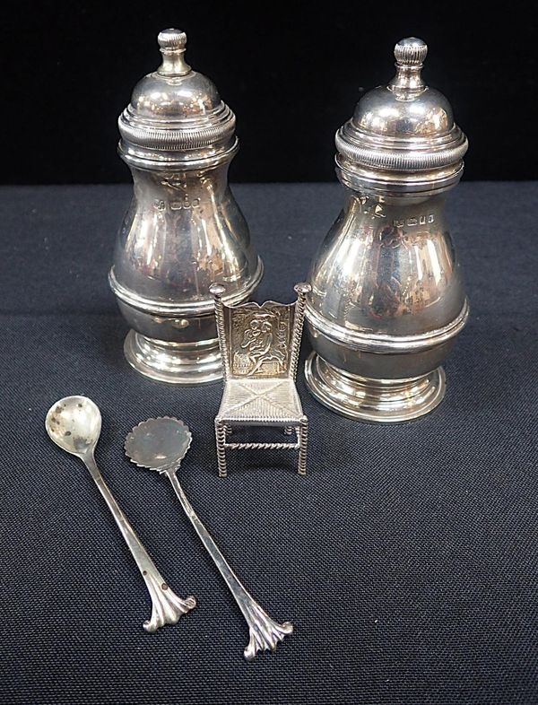 A PAIR OF  SILVER PEPPER MILLS