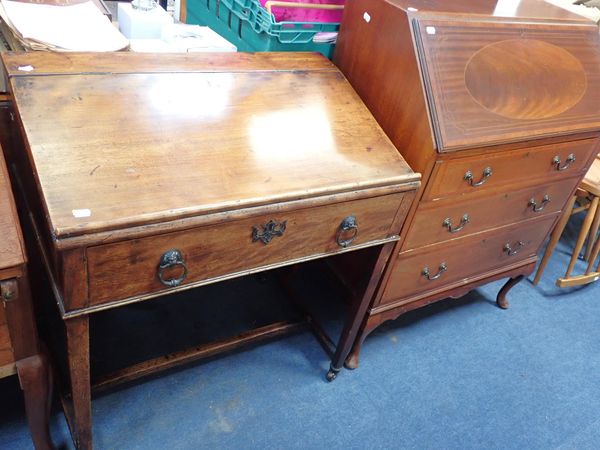 A 19th CENTURY FRUITWOOD CLERK'S  DESK