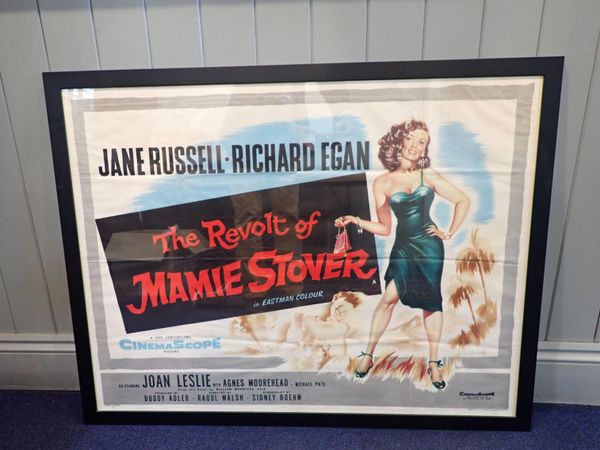 A VINTAGE FILM POSTER; 'THE REVOLT OF MAMIE STOVER' JANE RUSSELL, RICHARD EGAN, 1956