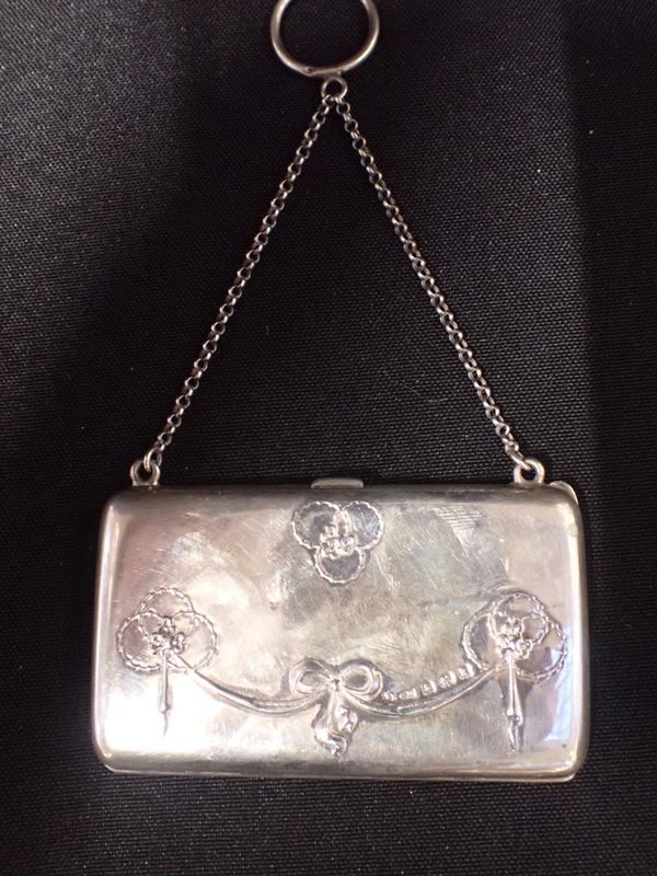 AN EDWARD VII SILVER CARD CASE