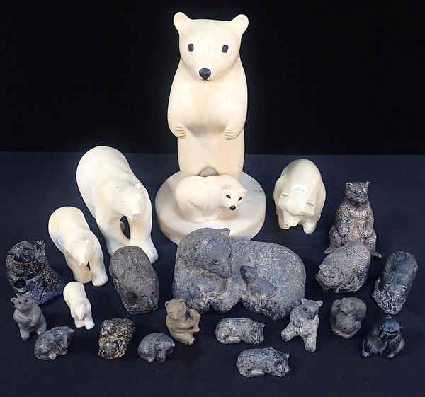 A. WOLF (20TH CENTURY) A sculptural group of bear and cubs