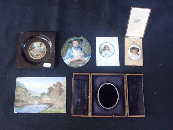 A MINIATURE PORTRAIT ON ENAMEL