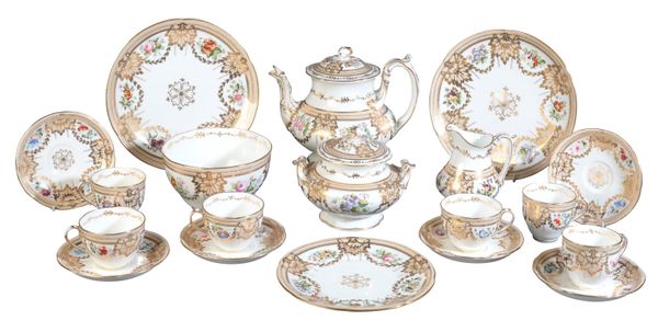 AN ENGLISH PORCELAIN PART TEA SERVICE