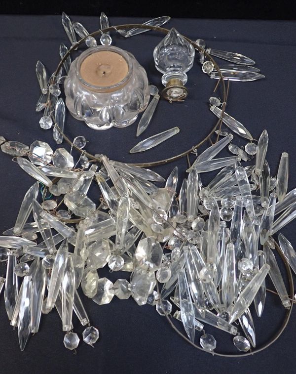 A CUT GLASS CHANDELIER