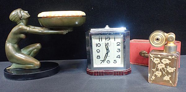 A BRONZED SPELTER ART DECO FIGURE