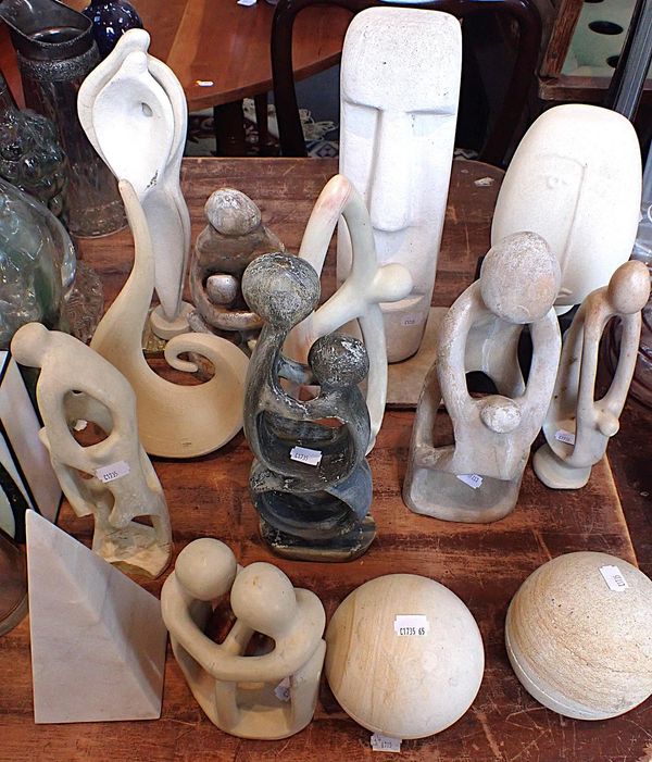 A QUANTITY OF MODERN SCULPTURES