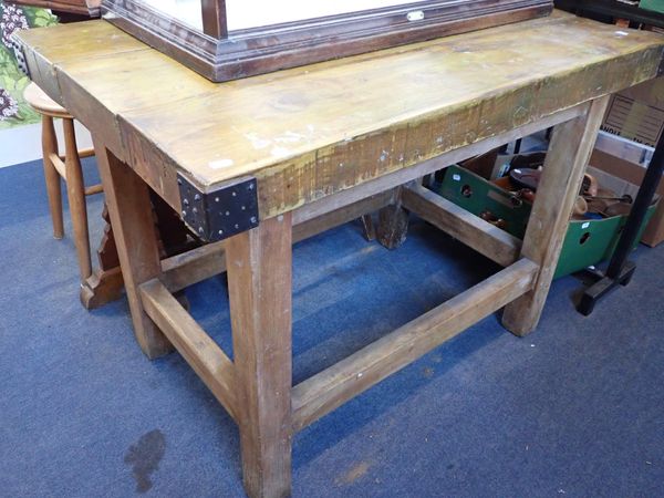 A 'BUTCHER'S' STYLE KITCHEN TABLE