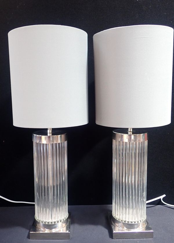 A PAIR OF MODERN TABLE LAMPS