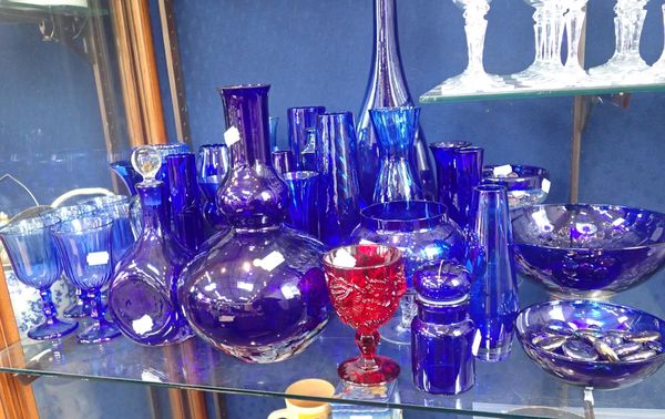 A 'BRISTOL BLUE' DOUBLE-GOURD BOTTLE VASE