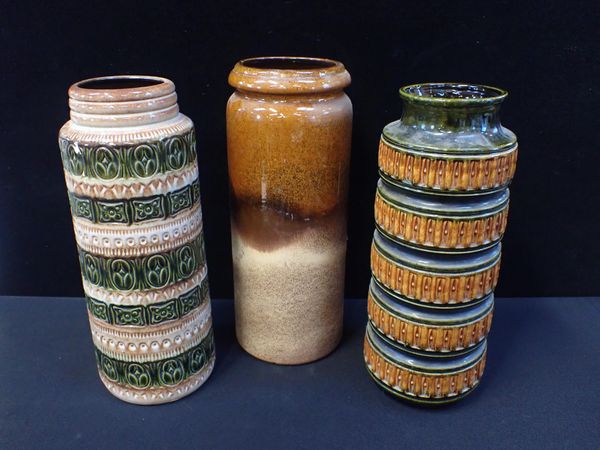 THREE WEST GERMAN ART VASES