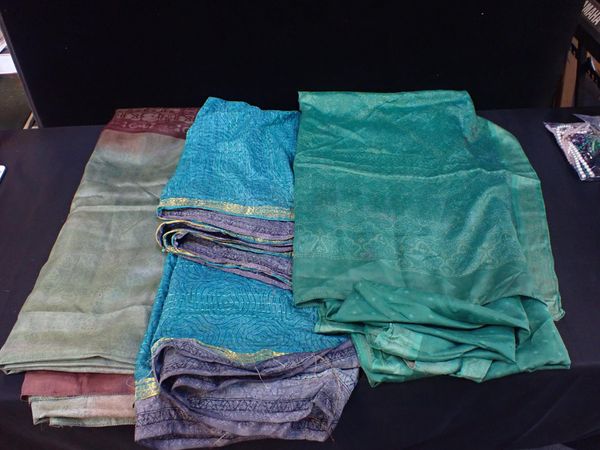 THREE SILK SARIS