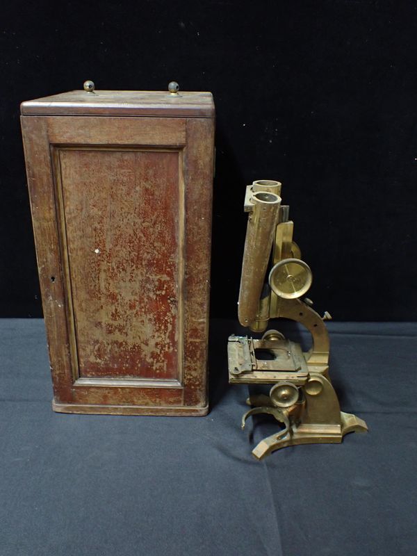 A BRASS MICROSCOPE BY M. PILLISCHER, LONDON No. 998