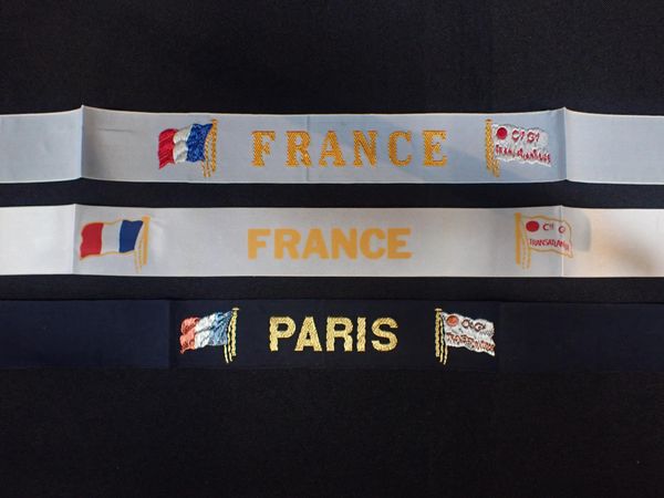 FRENCH LINE, C G T, SAILORS' CAP TALLIES