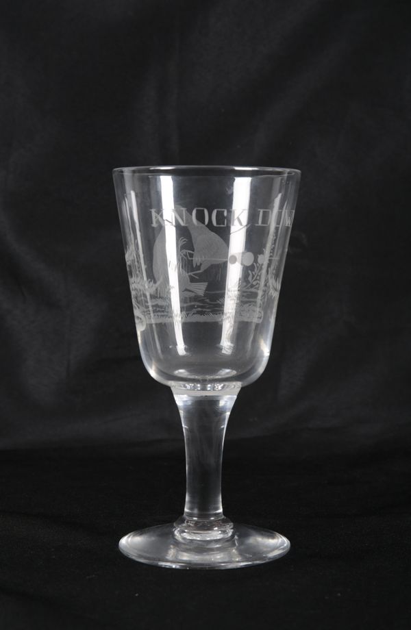 A 19TH CENTURY COCK FIGHTING GLASS