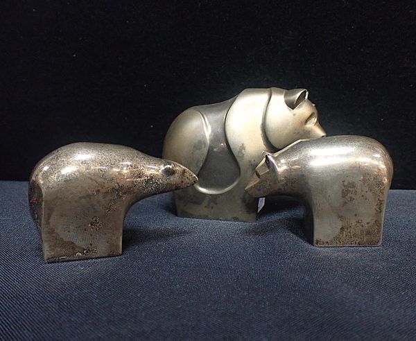 A PAIR OF DANSK PAPERWEIGHTS MODELLED AS BEARS
